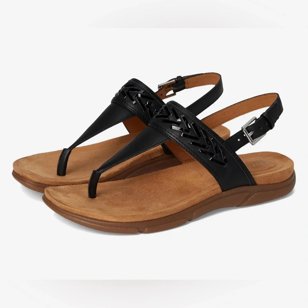 Easy Spirit Monte black patent sandals women’s 7 NEW